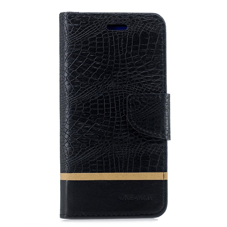 Crocodile Texture Splicing PU Leather Wallet Flip Case for Huawei Mate 20 Lite - Black-2