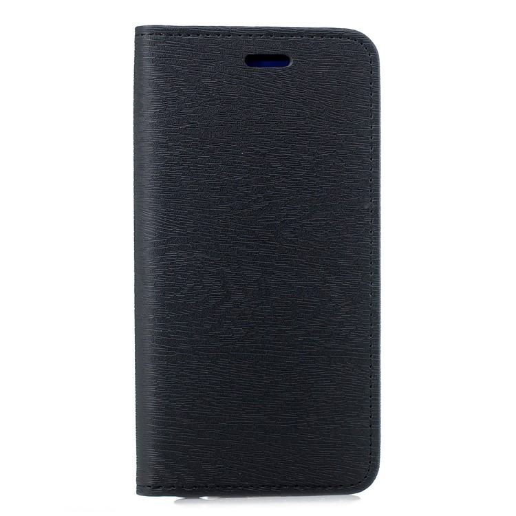 Auto-absorbed Wood Pattern Card Holder Stand Leather Casing for Huawei Mate 20 Lite - Black-2