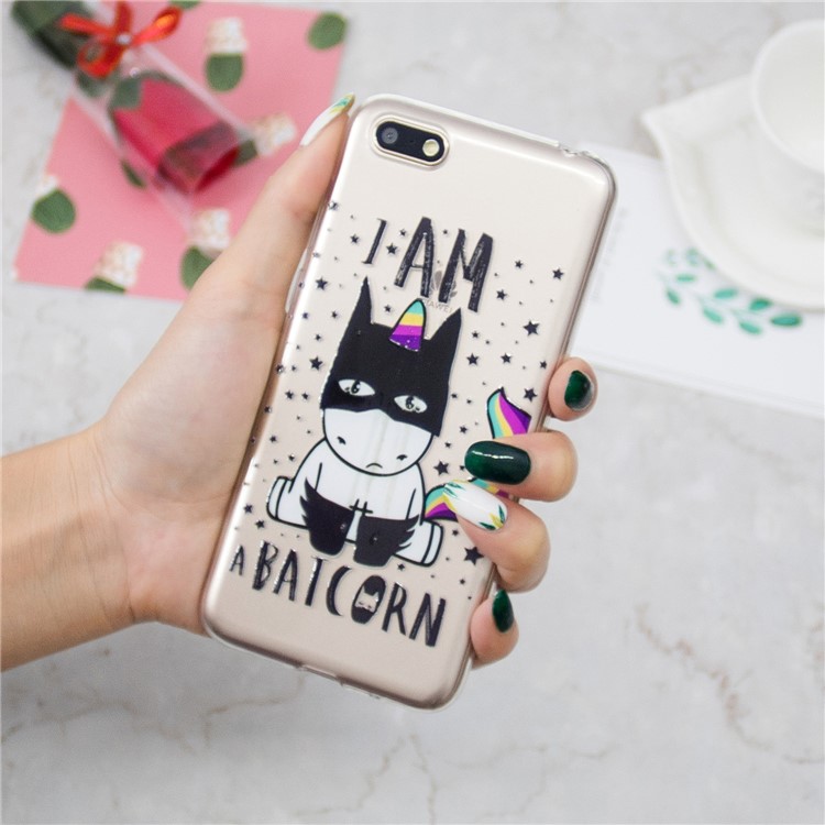 Pattern Printing Embossment TPU Case for Huawei Y5 (2018) / Y5 Prime (2018) / Honor 7s / Play 7 - Cool Unicorn-6