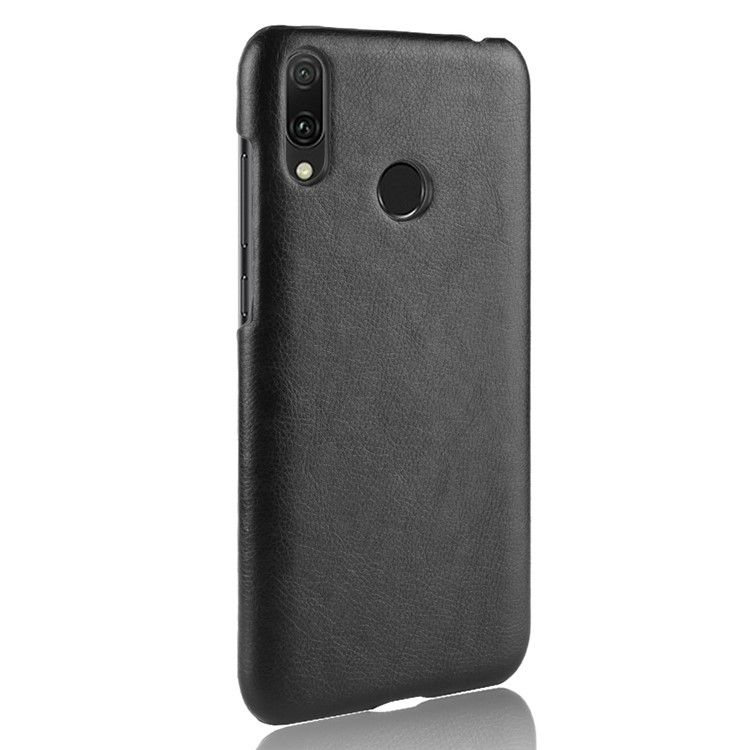 Litchi Texture PU Leather Coated Plastic Mobile Case for Huawei Y9 (2019) / Enjoy 9 Plus - Black-3