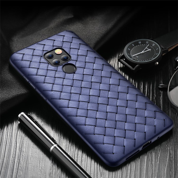 ROCK Woven Pattern Heat Dissipation TPU Shell for Huawei Mate 20 - Blue-1