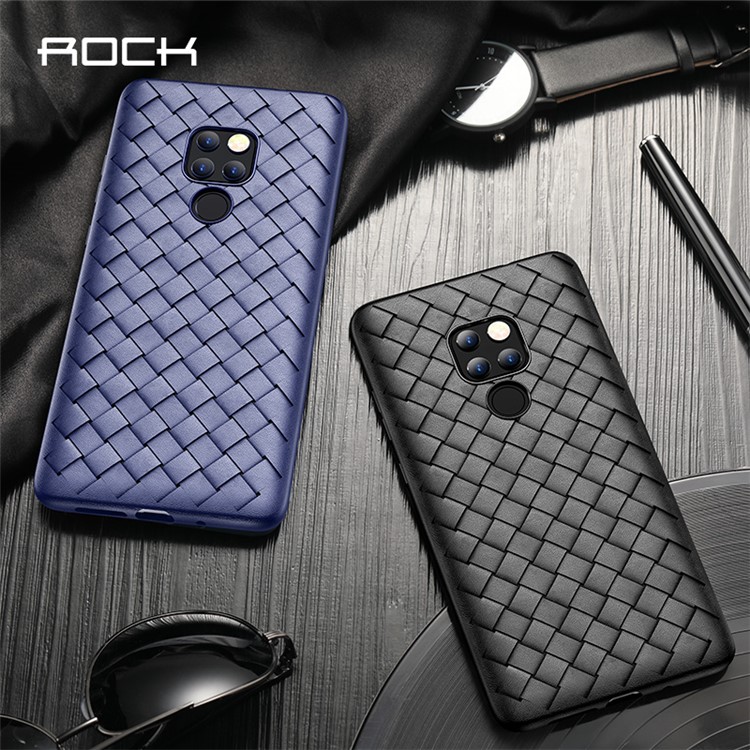 ROCK Woven Pattern Heat Dissipation TPU Shell for Huawei Mate 20 - Blue-5