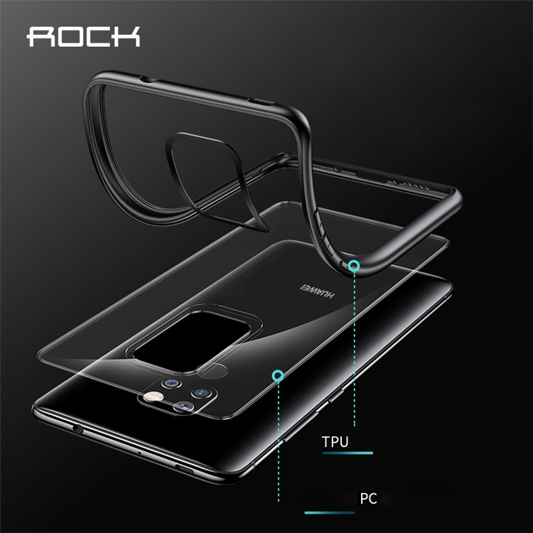 ROCK Crystal Clear Ultra-thin TPU PC Hybrid Phone Case for Huawei Mate 20 - Black-6