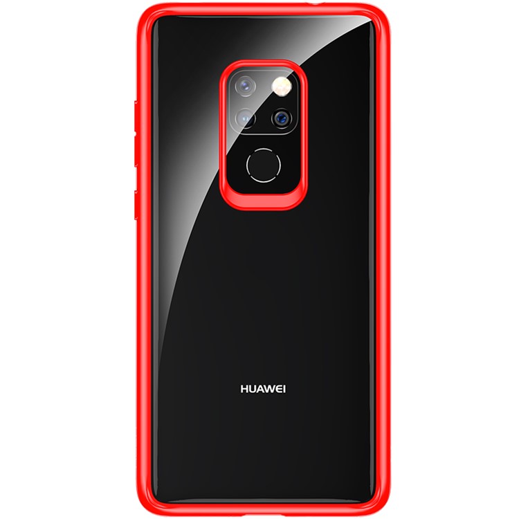 ROCK Kristall Klar Ultra-dünne TPU PC Combo Handyhülle Für Huawei Mate 20 - Rot-1