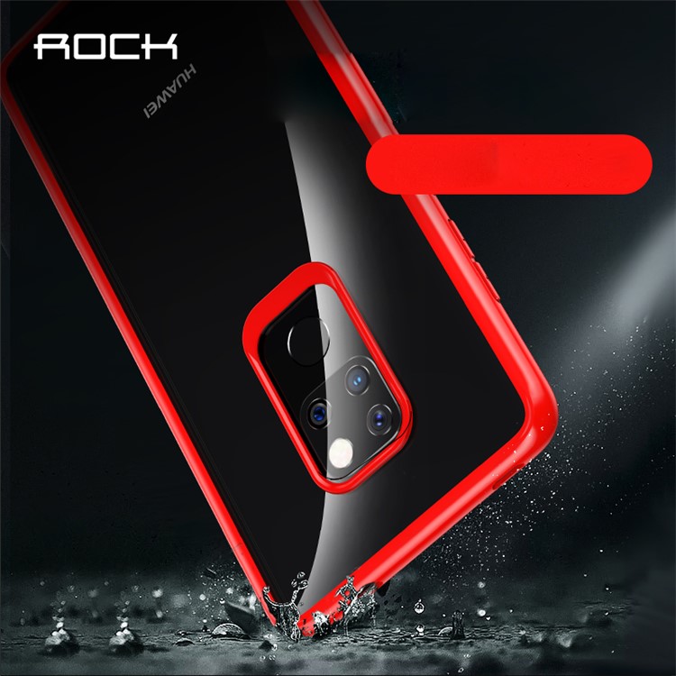ROCK Kristall Klar Ultra-dünne TPU PC Combo Handyhülle Für Huawei Mate 20 - Rot-3