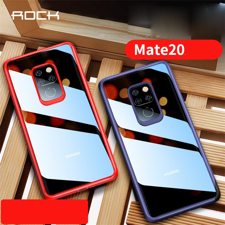 ROCK Kristall Klar Ultra-dünne TPU PC Combo Handyhülle Für Huawei Mate 20 - Rot-7