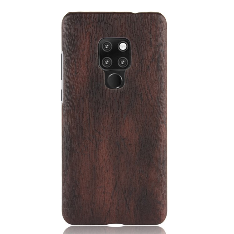 Wood Texture PU Leather Skin PC Case for Huawei Mate 20 - Black-2