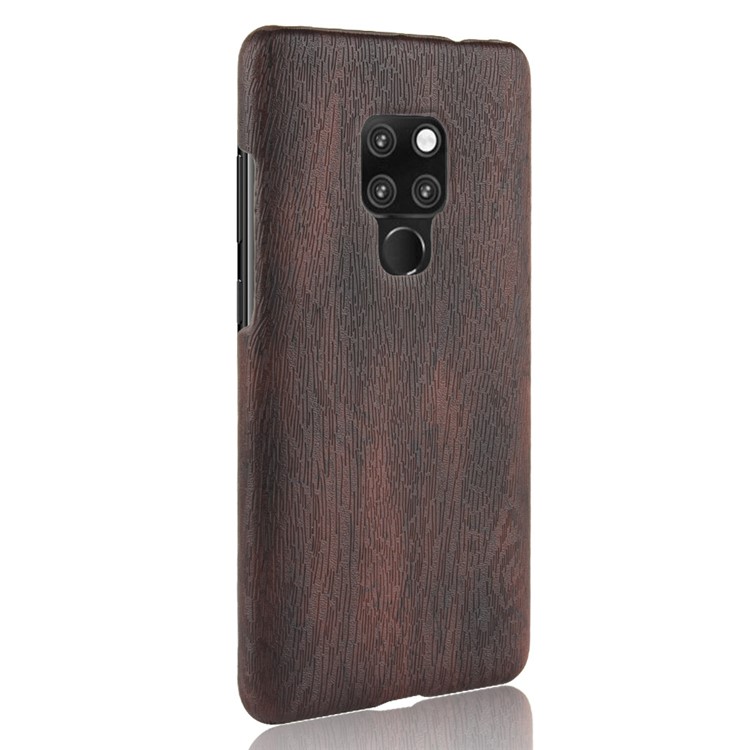 Wood Texture PU Leather Skin PC Case for Huawei Mate 20 - Black-3