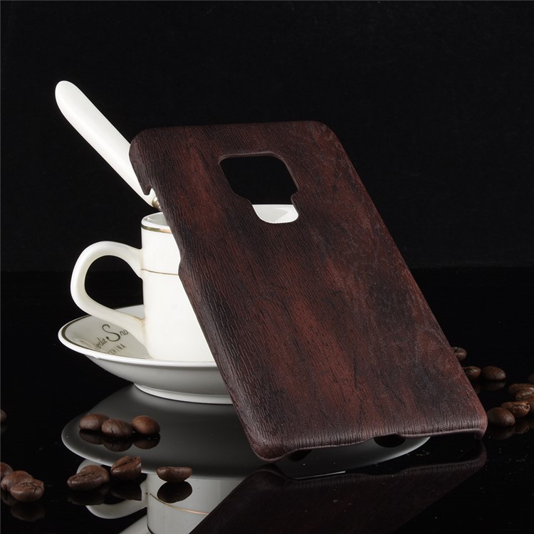 Wood Texture PU Leather Skin PC Case for Huawei Mate 20 - Black-5