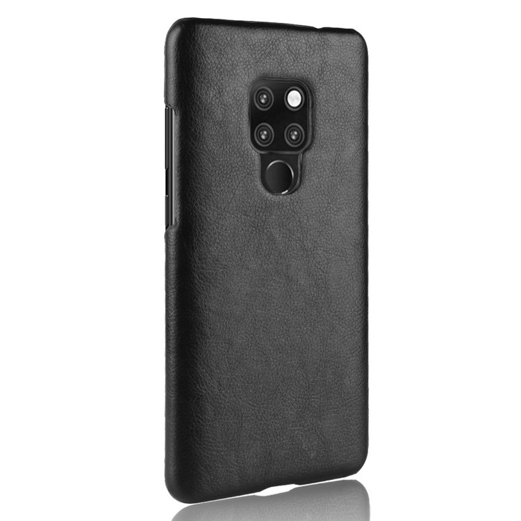 Litchi Texture PU Leather Coated Plastic Mobile Case for Huawei Mate 20 - Black-3