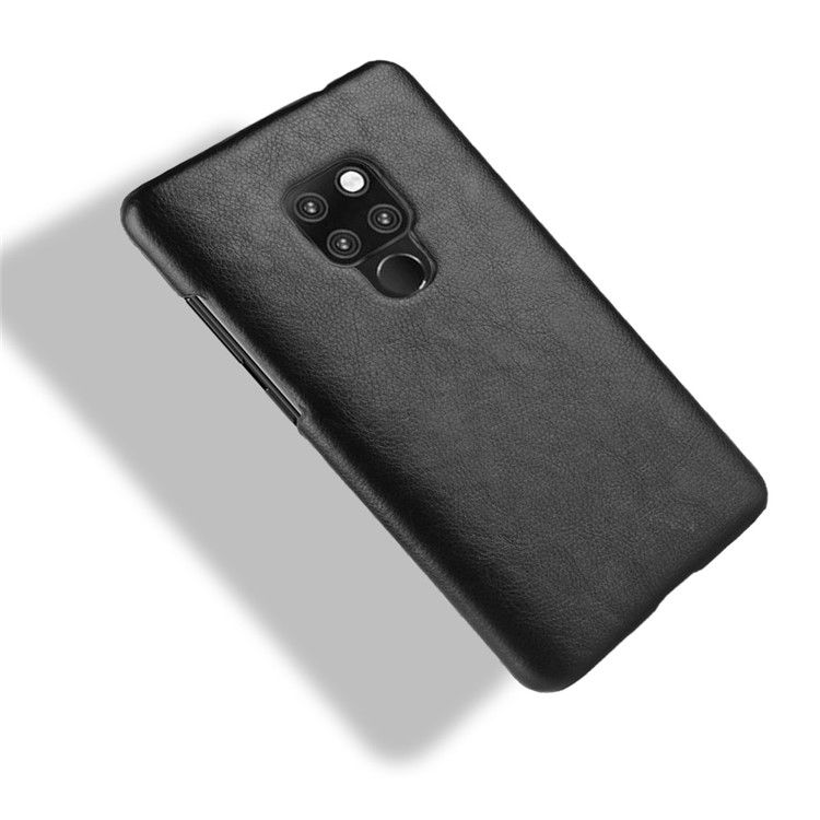 Litchi Texture PU Leather Coated Plastic Mobile Case for Huawei Mate 20 - Black-4