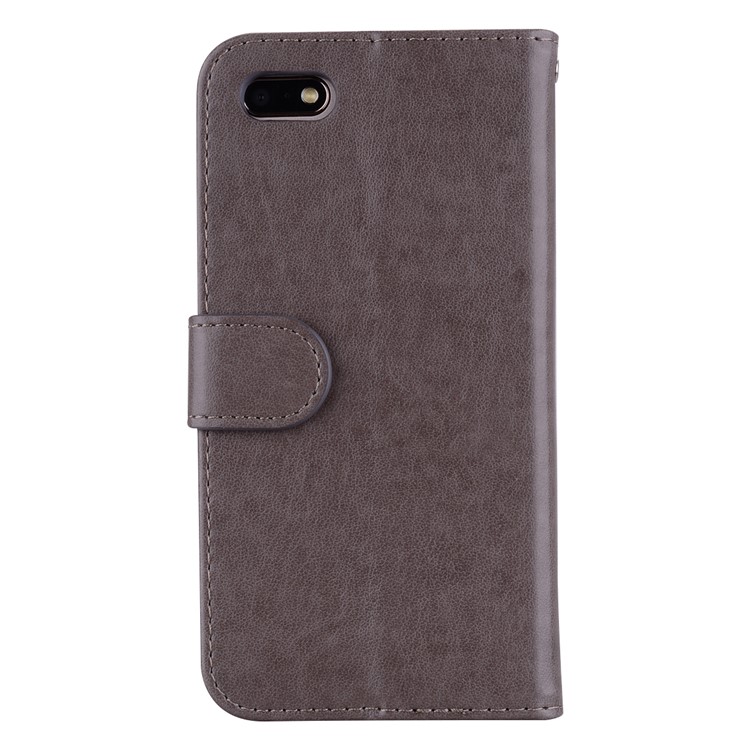 Flash Powder Unicorn Pattern Leather Case for Huawei Y5 (2018) / Y5 Prime (2018) / Honor 7s / Play 7 - Grey-4