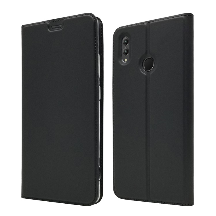 Auto-absorbed Stand Leather Case with Card Slot for Huawei Honor Note 10 - Black-1