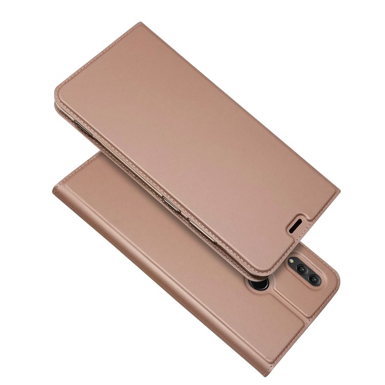 Auto-absorbed Stand Leather Cover with Card Slot for Huawei Honor Note 10 - Rose Gold-2