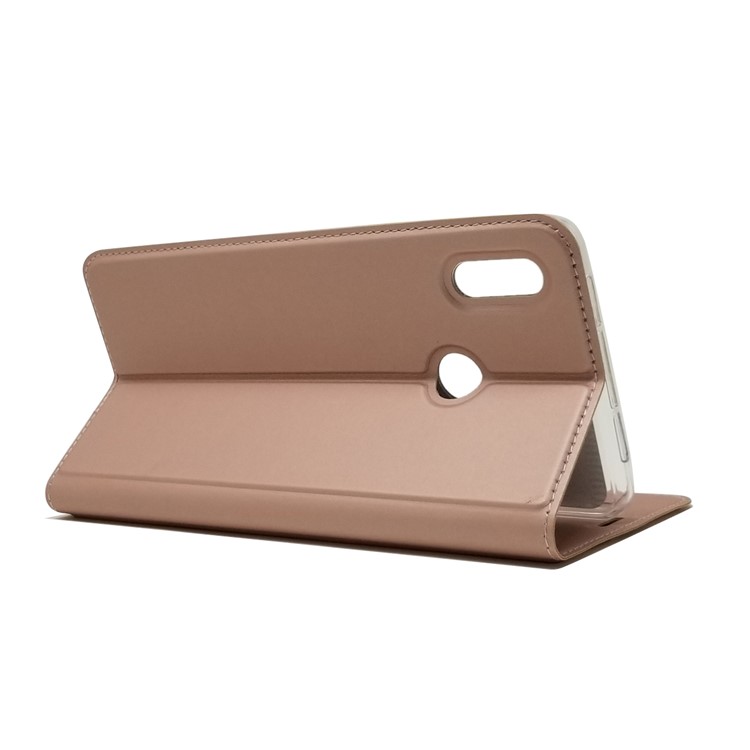 Auto-absorbed Stand Leather Cover with Card Slot for Huawei Honor Note 10 - Rose Gold-6