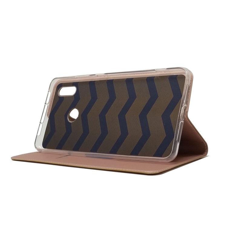 Auto-absorbed Stand Leather Cover with Card Slot for Huawei Honor Note 10 - Rose Gold-7