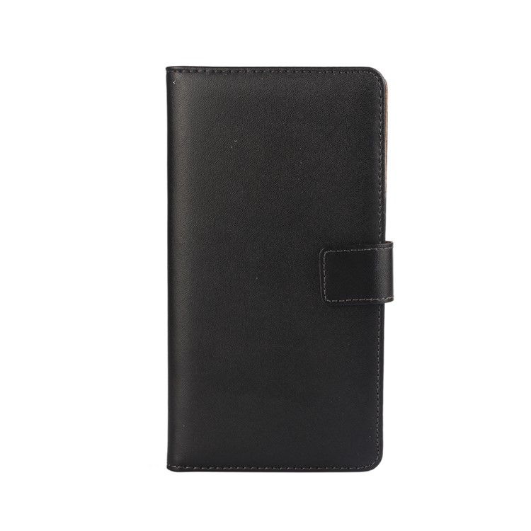 Genuine Split Leather Wallet Stand Phone Case for Huawei Mate 8 - Black-3