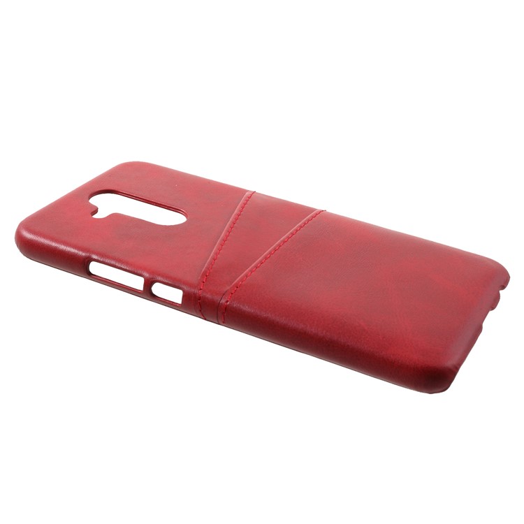 Dual Card Slots PU Leather Coated PC Case for Huawei Mate 20 Lite / Maimang 7 - Red-3