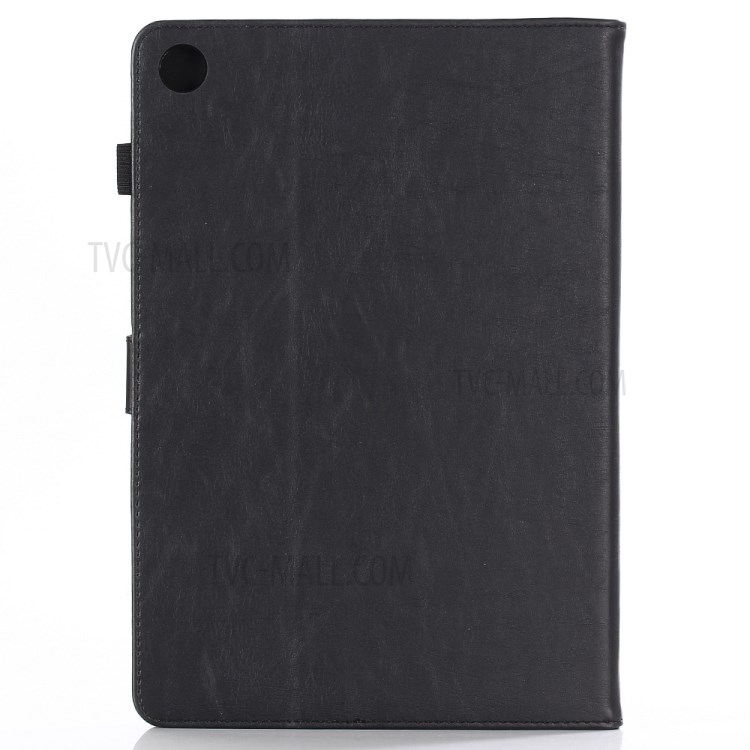 Verrücktes Pferdebeschaffenheitsweinlese-ledernes Mappenkasten Für Huawei Mediapad M5 10 / M5 10 (pro) - Schwarz-3