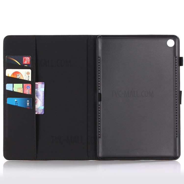 Verrücktes Pferdebeschaffenheitsweinlese-ledernes Mappenkasten Für Huawei Mediapad M5 10 / M5 10 (pro) - Schwarz-4