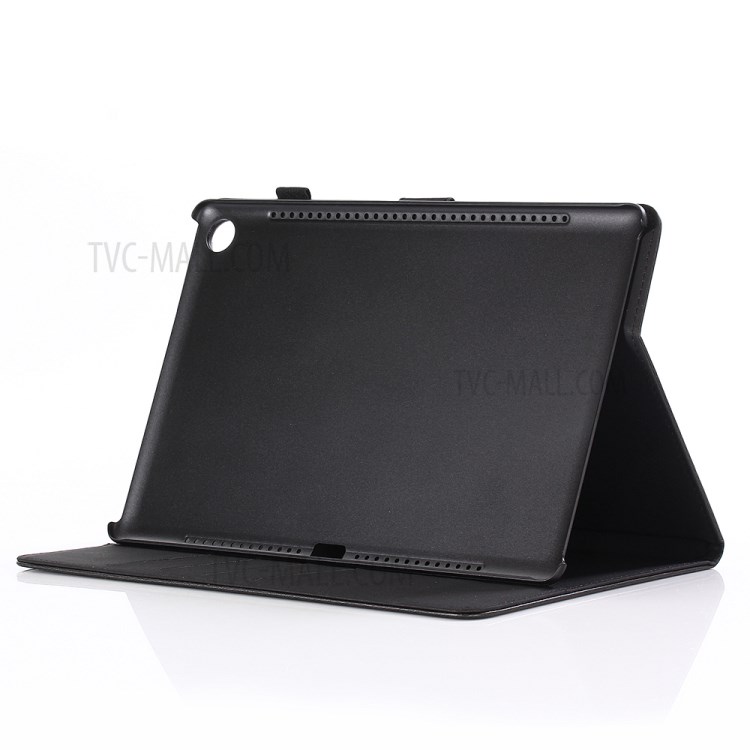 Verrücktes Pferdebeschaffenheitsweinlese-ledernes Mappenkasten Für Huawei Mediapad M5 10 / M5 10 (pro) - Schwarz-6