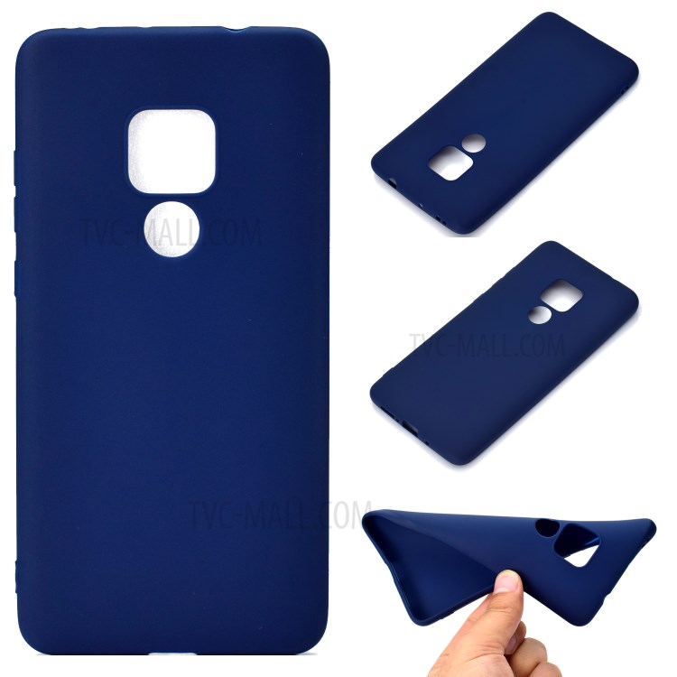 Solid Color Soft Matte TPU Protective Casing for Huawei Mate 20 - Dark Blue-1