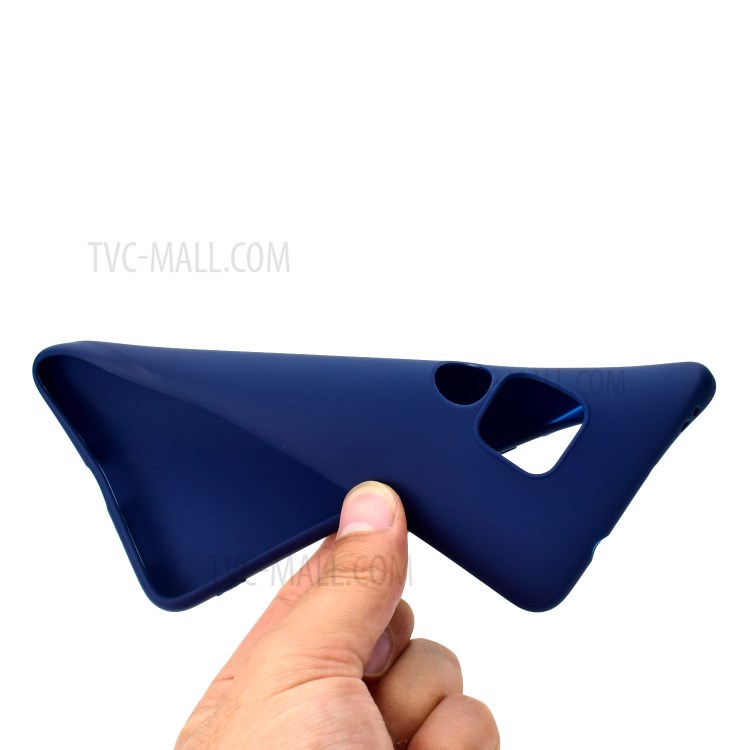 Solid Color Soft Matte TPU Protective Casing for Huawei Mate 20 - Dark Blue-5
