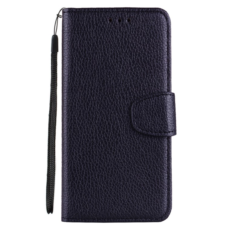 Litchi Skin Wallet Leather Stand Case for Huawei Mate 20 X - Black-2