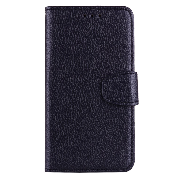 Litchi Skin Wallet Leather Stand Case for Huawei Mate 20 X - Black-3