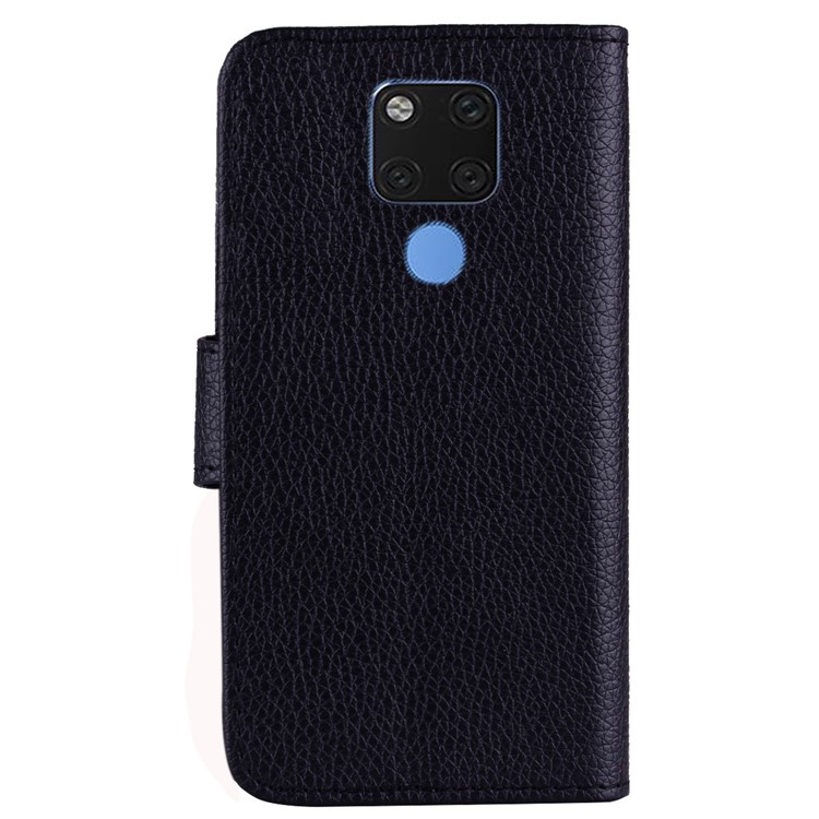 Litchi Skin Wallet Leather Stand Case for Huawei Mate 20 X - Black-4