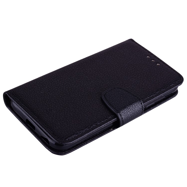 Litchi Skin Wallet Leather Stand Case for Huawei Mate 20 X - Black-5