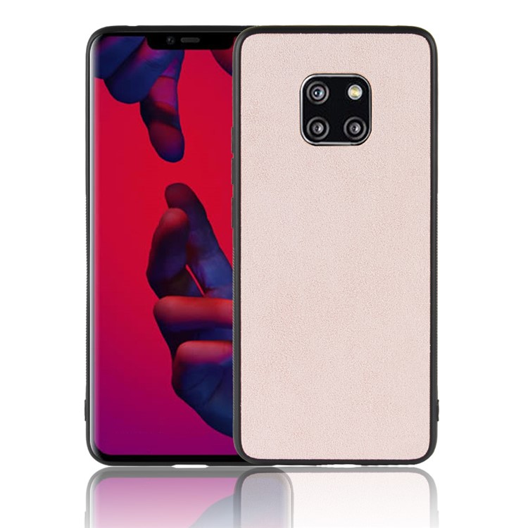 Pano De Veludo Retro Revestido PC + TPU Combo Case Para Huawei Mate 20 Pro - Rosa-1