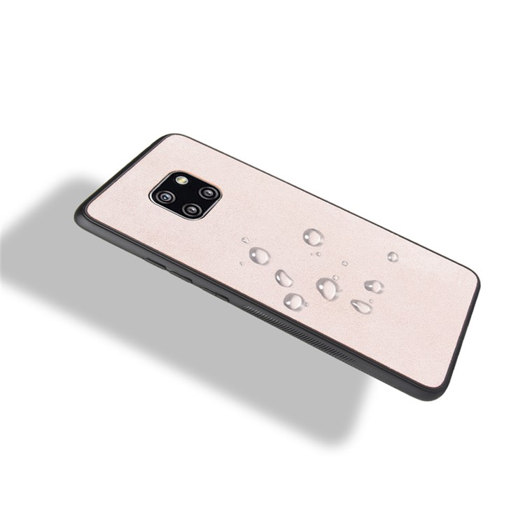 Pano De Veludo Retro Revestido PC + TPU Combo Case Para Huawei Mate 20 Pro - Rosa-4