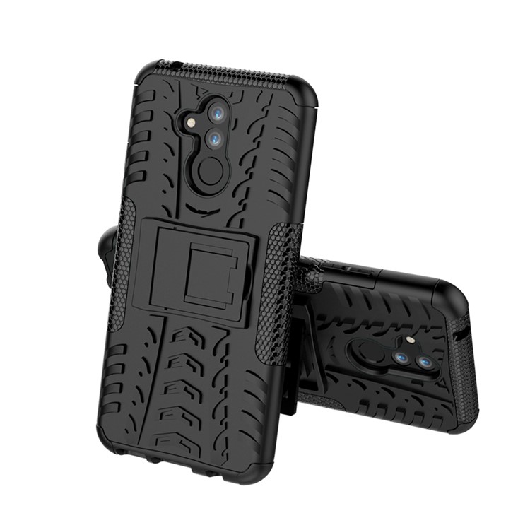 Anti-slip PC + TPU Hybrid Case with Kickstand for Huawei Mate 20 Lite - Black-2