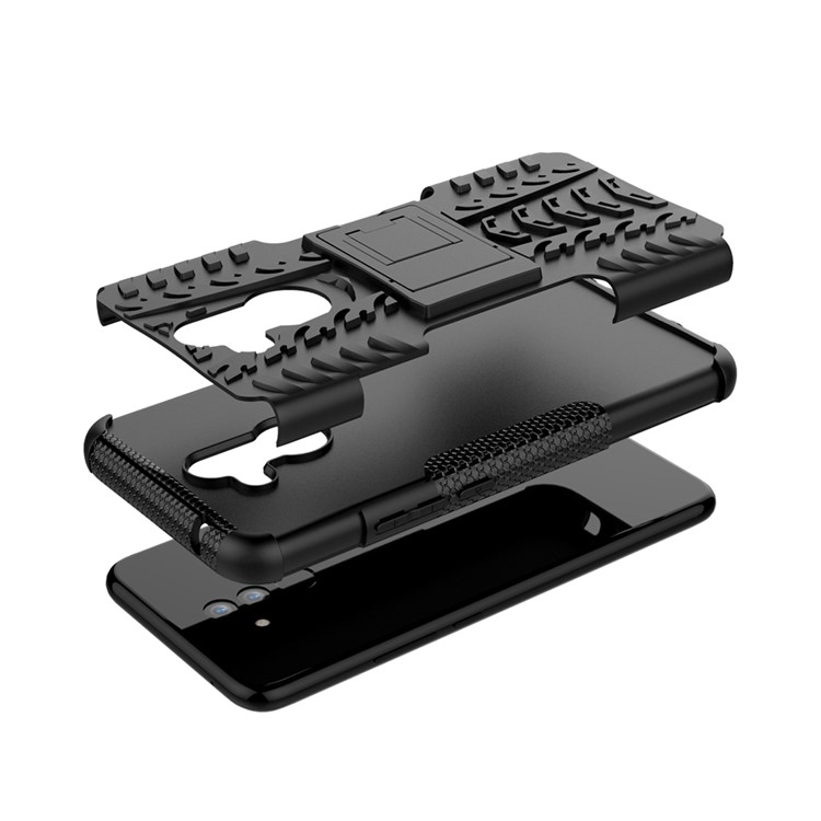 Anti-slip PC + TPU Hybrid Case with Kickstand for Huawei Mate 20 Lite - Black-6