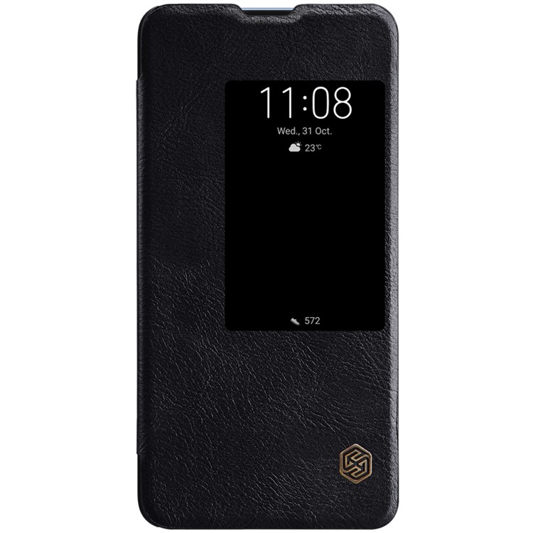 

NILLKIN Qin Series Card Slot View Window Leather Shell for Huawei Mate 20 X - Black, Huawei Mate 20 X