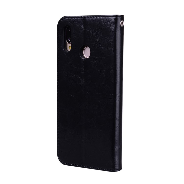 Caja Del Teléfono Billetera De Cuero HAT PRINCE Aceite Cera PU Para Huawei P20 Lite / Nova 3e - Negro-3