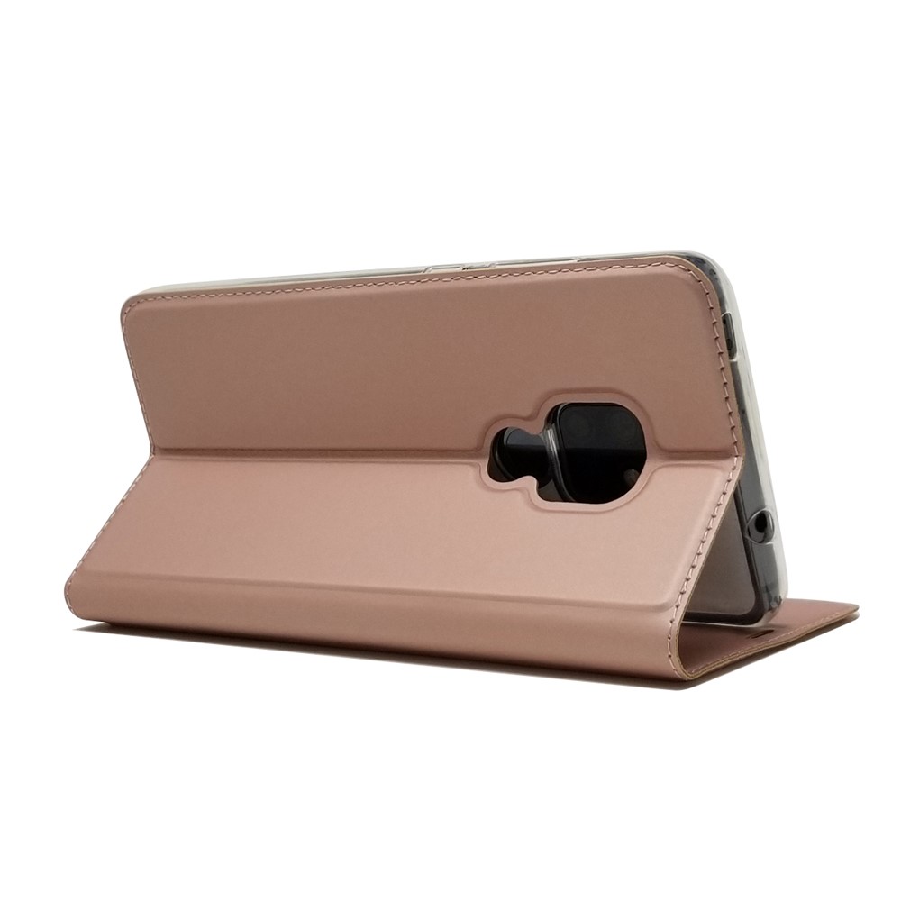 Magnetic Adsorption Leather Card Holder Cover for Huawei Mate 20 - Rose Gold-6