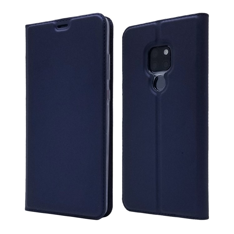 Estuche De Cuero De Adsorción Magnética Con Ranura Para Tarjeta Para Huawei Mate 20 - Azul Oscuro-2