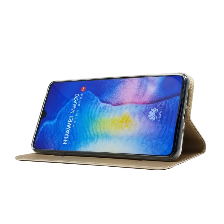 Estuche De Cuero De Adsorción Magnética Con Ranura Para Tarjeta Para Huawei Mate 20 - Azul Oscuro-7
