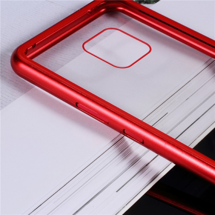 Detachable Magnetic Metal Frame + Tempered Glass Back Protection Hard Case for Huawei Mate 20 Pro - Red-3