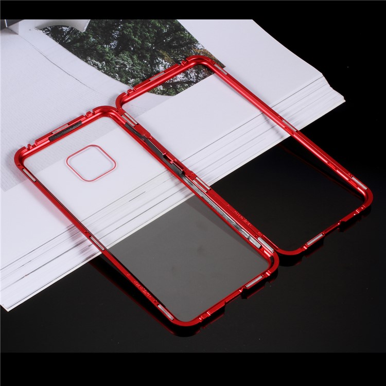 Detachable Magnetic Metal Frame + Tempered Glass Back Protection Hard Case for Huawei Mate 20 Pro - Red-6