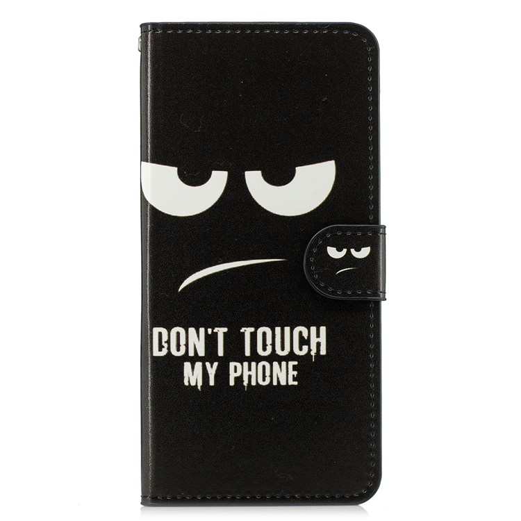 Pattern Printing Leather Wallet Stand Cover for Huawei Honor 8X/Honor View 10 Lite - Do Not Touch My Phone-1