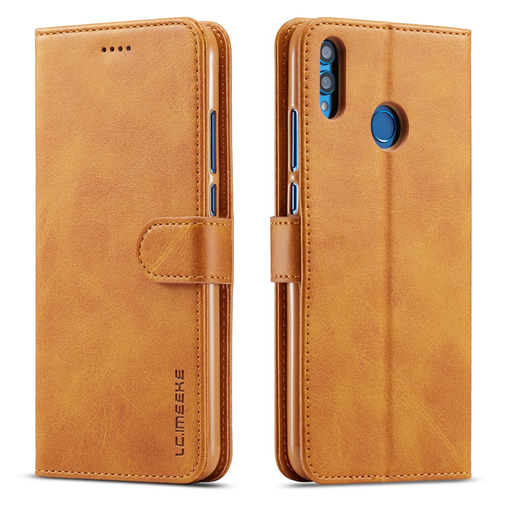 LC.IMEEKE Leather Wallet Cover for Huawei Honor 8X / Honor View 10 Lite - Brown-1