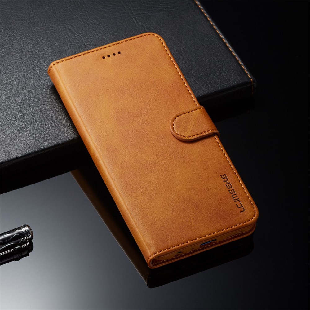 LC.IMEEKE Leather Wallet Cover for Huawei Honor 8X / Honor View 10 Lite - Brown-4
