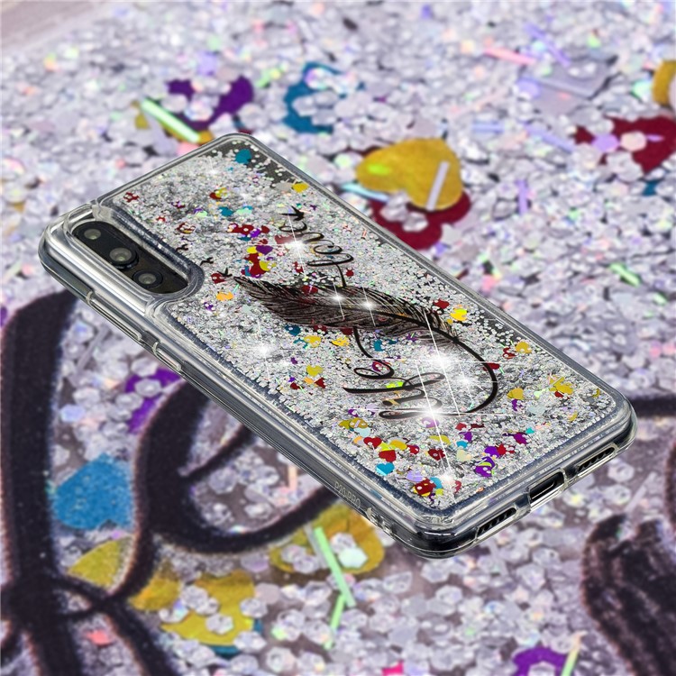 Embossing Pattern Quicksand TPU Case for Huawei P20 Pro - Feather-4