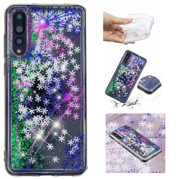 Embossing Pattern Quicksand TPU Cover for Huawei P20 Pro - Dandelions-1