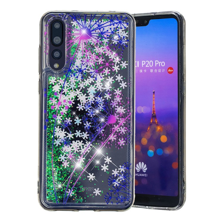 Embossing Pattern Quicksand TPU Cover for Huawei P20 Pro - Dandelions-2