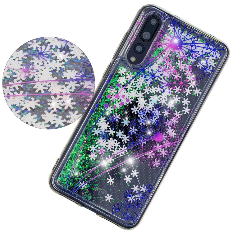 Embossing Pattern Quicksand TPU Cover for Huawei P20 Pro - Dandelions-3