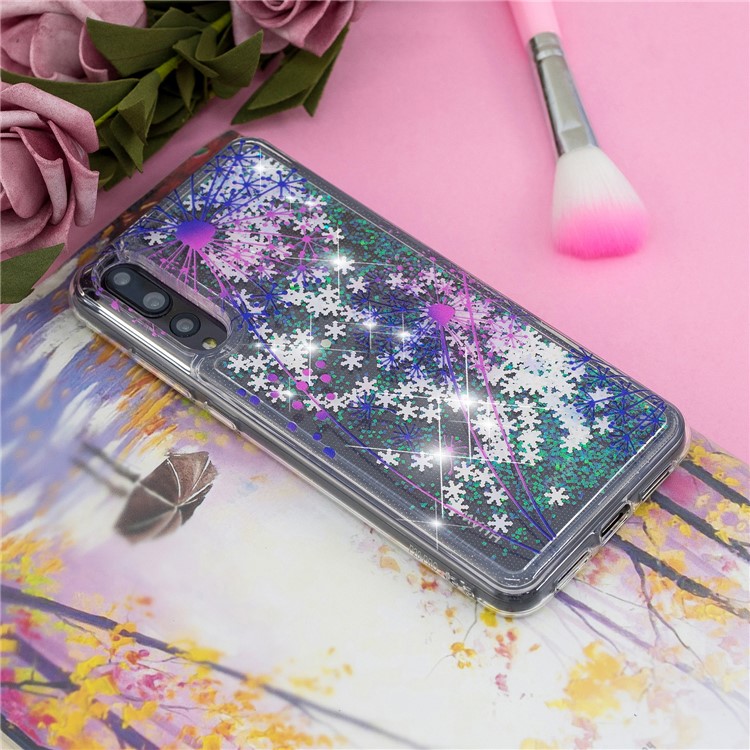 Embossing Pattern Quicksand TPU Cover for Huawei P20 Pro - Dandelions-6